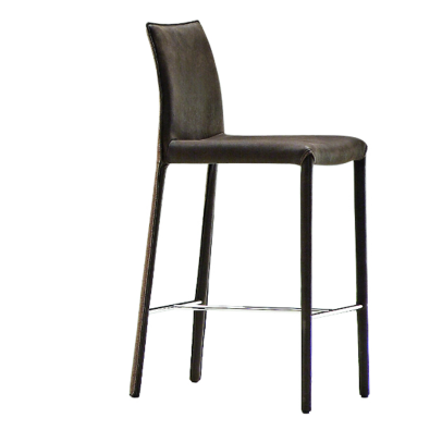 Nuvola HM TS stool in metal covered in fabric or leather by Midj