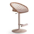 P47 SG TS_CU adjustable metal stool with leather back covered in fabric or leather by Midj