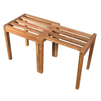 Cipì Tricky CP501TRI bench stool in natural recovered waxed teak wood