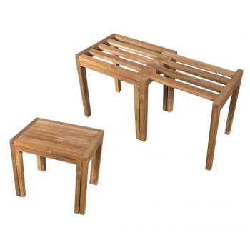 Cipì Tricky CP501TRI bench stool in natural recovered waxed teak wood