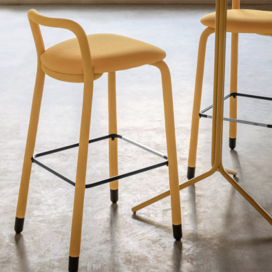 Pippi H R_TS stool in metal covered in fabric by Midj