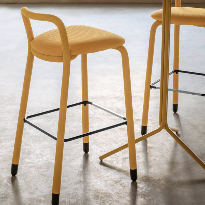 Pippi H R_TS stool in metal covered in fabric by Midj