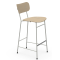 Piuma M LG stool in metal and wood by Midj