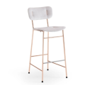 Piuma M TS stool in metal covered in fabric or leather by Midj