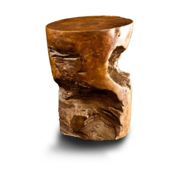 Cipì Sarong CP503 stool in hand-worked and wax-treated Teak wood