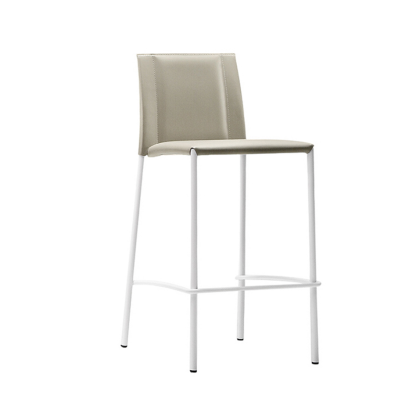 Silvy CU stool in metal and leather by Midj