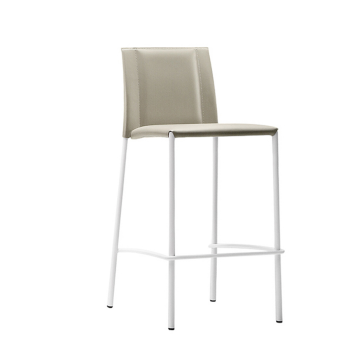 Silvy M TS stool in metal covered in fabric or leather by Midj