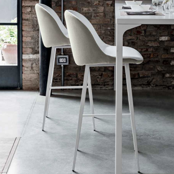 Sonny stool upholstered in fabric or leather by Midj