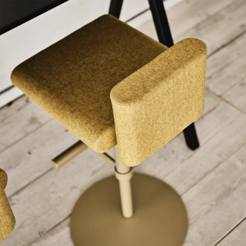 Toy SG TS swivel and adjustable metal stool covered in fabric or leather by Midj