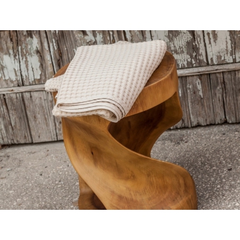 Cipì Twister stool carved from a block of Suar wood