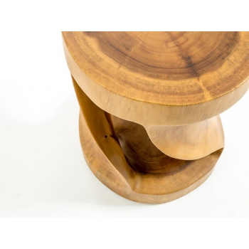 Cipì Twister stool carved from a block of Suar wood