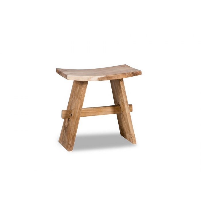 Cipì Zen stool in natural untreated solid teak