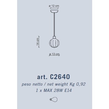 SMALL CERAMIC SUSPENSION DECO' AFOXE' C2640