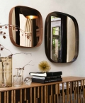 Vega mirror by Tonin Casa in glass and leather