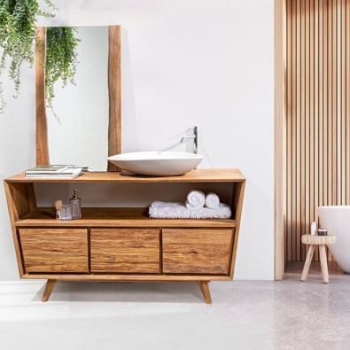 Irene Mirror CP601N by Cipì with natural teak frame