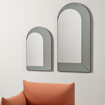 Bold mirror with bronze frame or covered in fabric or leather by Midj