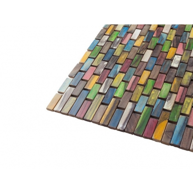Wood Boat rug in multicolor wood strips