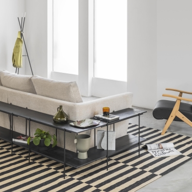 Biplano coffee table by Pezzani with metal structure and laminate top