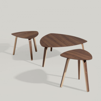Clessidra table with metal base or covered in wood by Midj