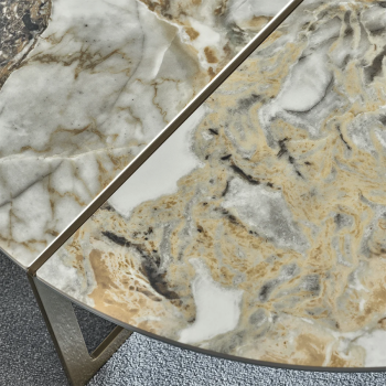 Cross coffee table by Bontempi in steel and glass or SuperCeramica