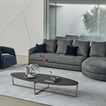 Cross coffee table by Bontempi in steel and glass or SuperCeramica