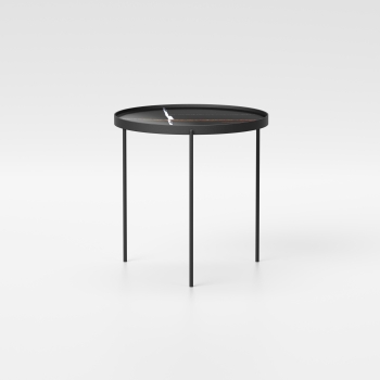 Esprit coffee table by Pezzani painted steel structure and tempered glass top
