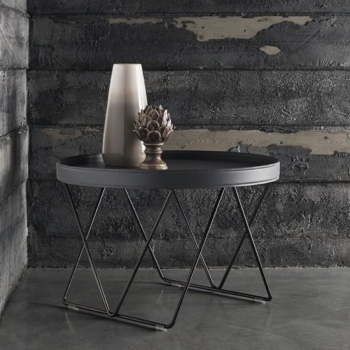 Flexus coffee table by Bontempi in lacquered steel and leather top
