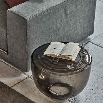 H2O coffee table by Bontempi in blown glass with steel base