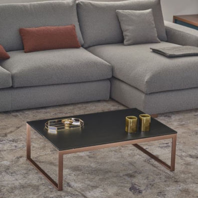 Bontempi Hip Hop coffee table in lacquered steel and glass
