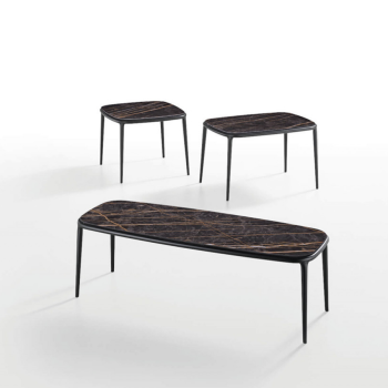 Lea Coffee Table in metal and wood or ceramic by Midj
