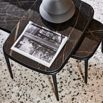 Lea Coffee Table in metal and wood or ceramic by Midj