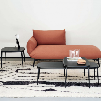 Lea Coffee Table in metal and wood or ceramic by Midj