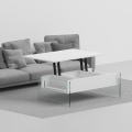 London coffee table by Pezzani with laminate shelves and glass sides