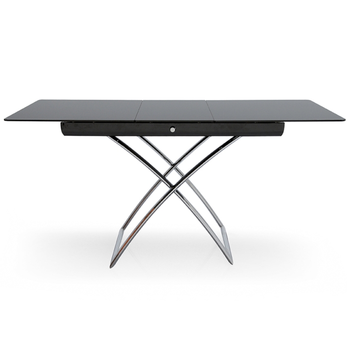 Extendable and height-adjustable Magic-J glass table by Connubia