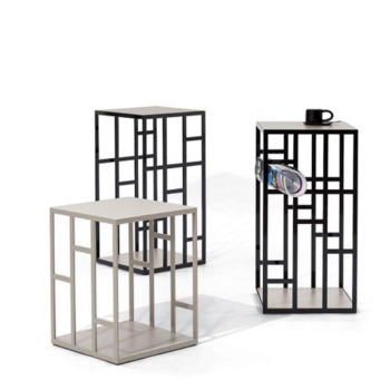 Manhattan Bontempi coffee table in lacquered steel and crystal