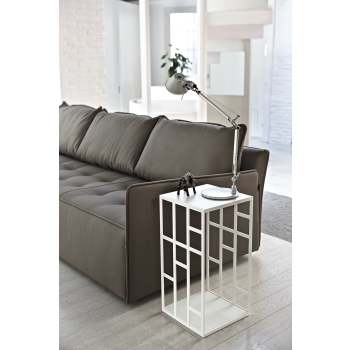 Manhattan Bontempi coffee table in lacquered steel and crystal