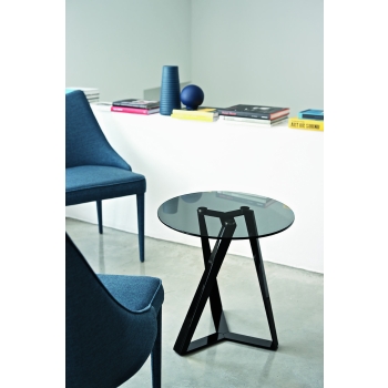 Millennium Bontempi coffee table in steel with top in wood, glass, SuperCeramic and SuperMarble