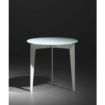 Nordic coffee table by Pezzani structure in painted steel and tempered glass top