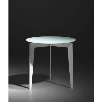 Nordic coffee table by Pezzani with painted steel frame and tempered glass top