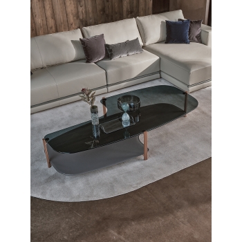Pagoda coffee table by Bontempi in steel and glass or SuperCeramic or SuperMarble