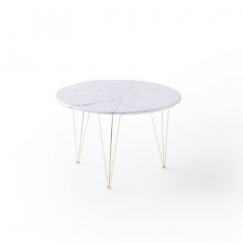 Parrot coffee table with elegant round marble top