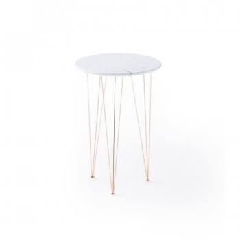 Parrot coffee table with elegant round marble top