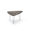 Pelican coffee table with elegant triangular marble top