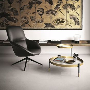 Cross coffee table by Bontempi in steel and glass or SuperCeramica