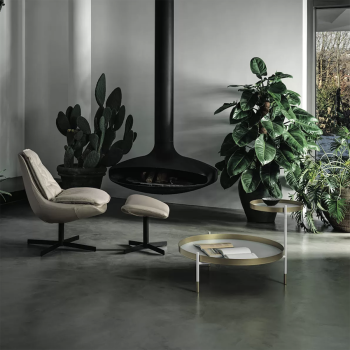 Cross coffee table by Bontempi in steel and glass or SuperCeramica
