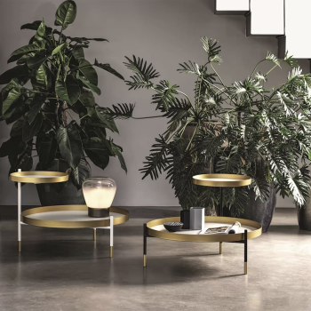 Planet coffee table by Bontempi in steel and glass or Supermarble