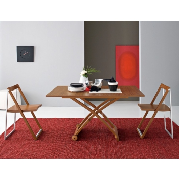 Mascable table height-adjustable in wood of Connubia by Calligaris