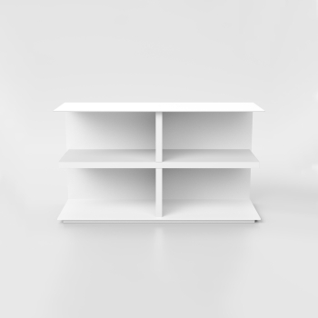 Slim coffee table by Pezzani with metal frame and laminate top