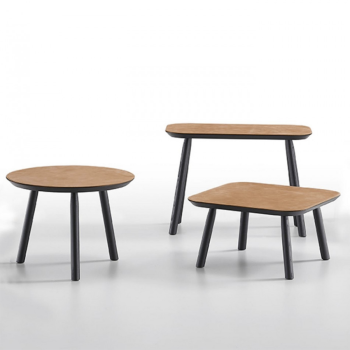 Suite Coffee Table in wood and leather or ceramic by Midj