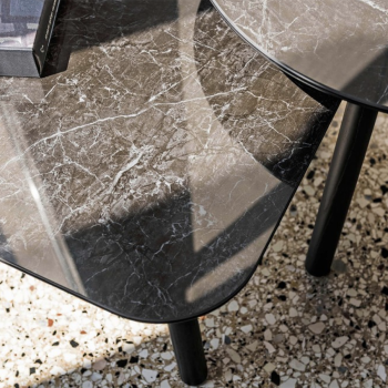 Suite Coffee Table in wood and leather or ceramic by Midj